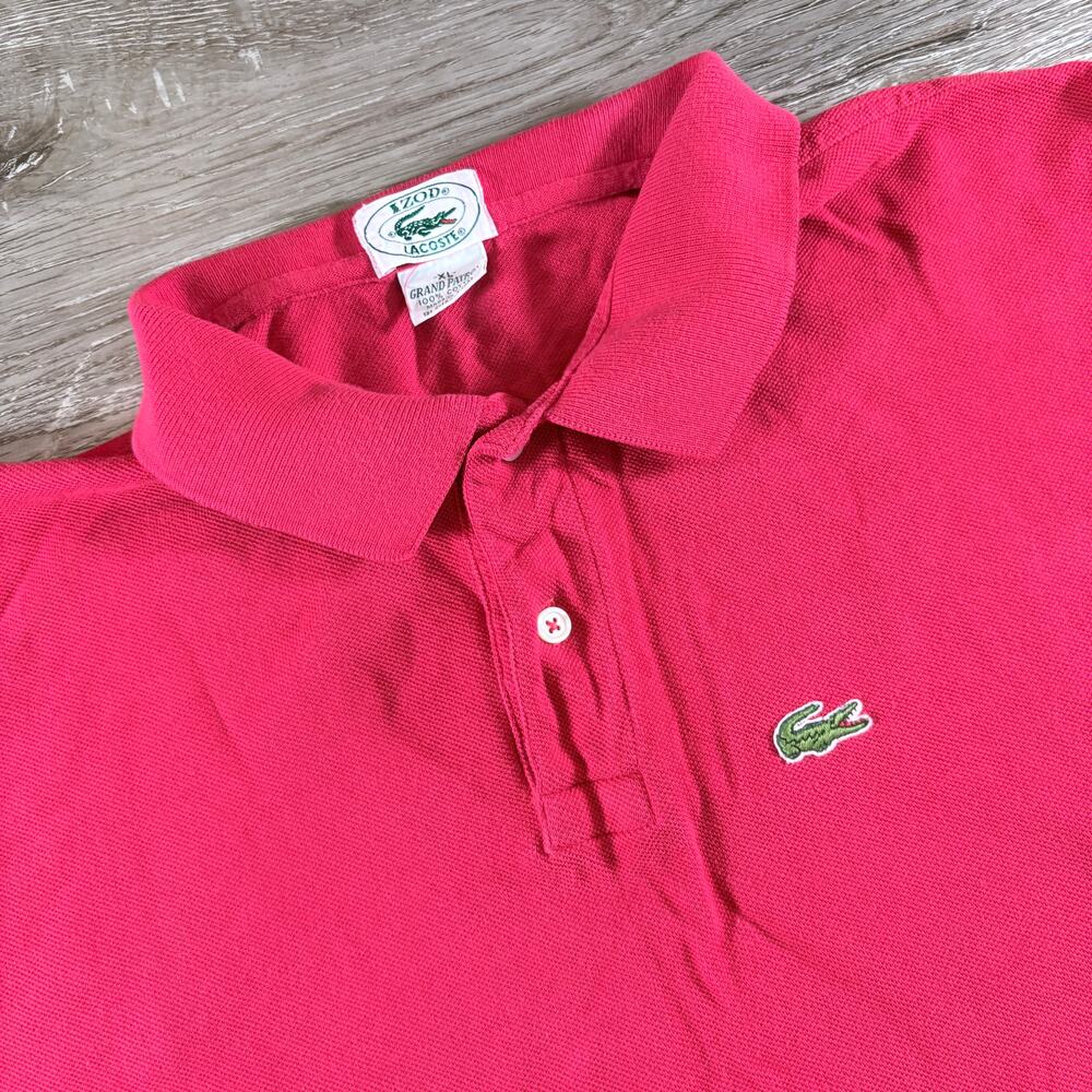VTG 80s Izod Lacoste Grand Patron Made‎ in USA Polo Red Size XL